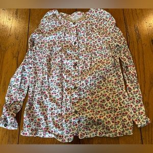 Carter’s red/pink/teal floral button down long sleeved shirt blouse size 7